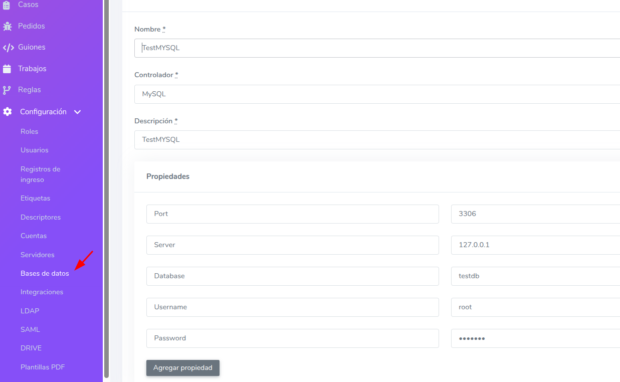 Add the database in Gredit