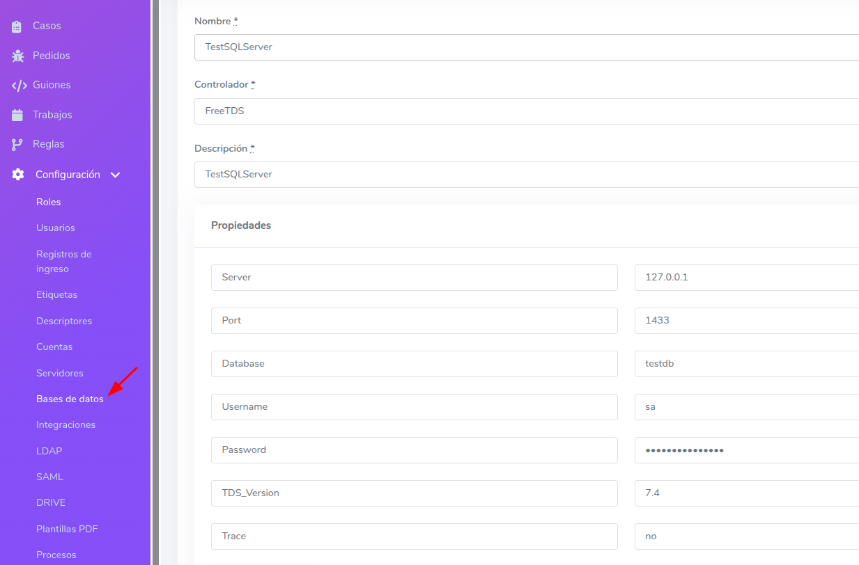 Add the database in Gredit